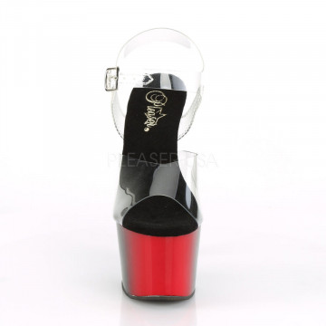Pleaser ADORE-708BR Clr/Red-Blk