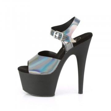 Pleaser ADORE-708N-DT Pewter Hologram TPU/Blk Matte