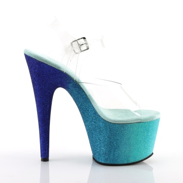 Pleaser ADORE-708OMBRE Clr/Aqua-Blue Ombre
