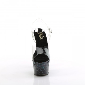 Pleaser ADORE-708SS Clr/Blk Multi Glitter