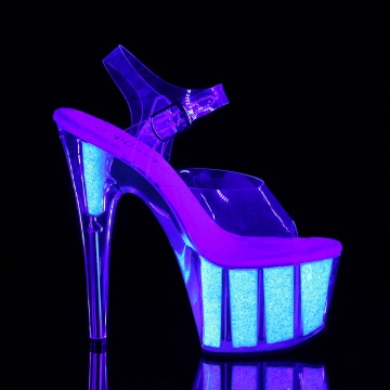 Pleaser ADORE-708UVG Clr/Neon Opal Glitter