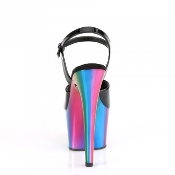 Pleaser ADORE-709RC Blk Pat/Rainbow Chrome