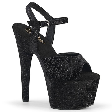 Pleaser ADORE-709WR Blk Shimmering Fabric/Blk