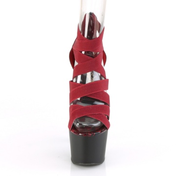 Pleaser ADORE-748SP Wine Elastic Band-Snake Print Pat/Blk Matte 9us 39eu