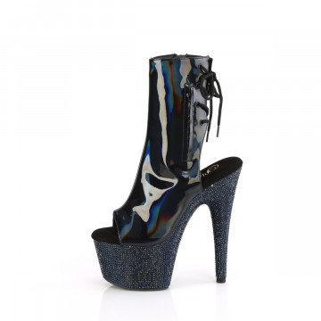 Pleaser BEJEWELED-1018DM-7 Blk Holo Pat/Midnight Blk RS
