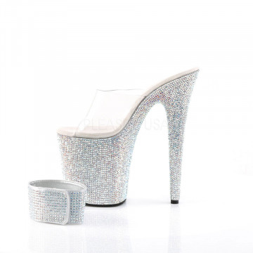 Sandalo Pleaser BEJEWELED-812RS Clr/Slv Multi RS