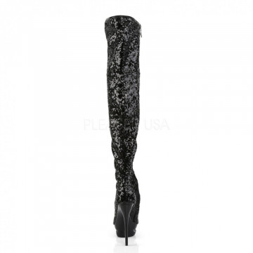 Pleaser BLONDIE-R-3011 Blk Sequins/Blk