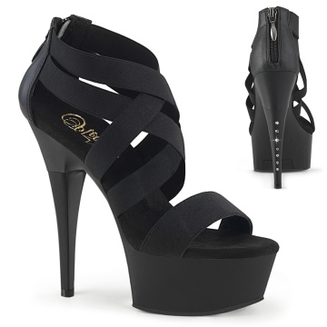 Pleaser CAPTIVA-669 Blk Elastic Band-Faux Leather/Blk Matte