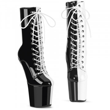 Pleaser CRAZE-1040TT Blk-Wht Pat/Blk-Wht