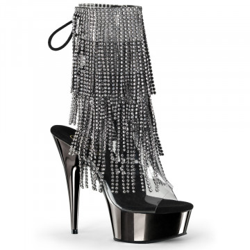 Pleaser DELIGHT-1017RSF Clr-Blk/Dark Pewter Chrome