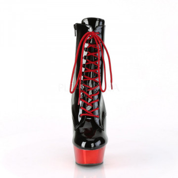 Pleaser DELIGHT-1020 Blk Pat/Red Chrome