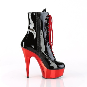 Pleaser DELIGHT-1020 Blk Pat/Red Chrome