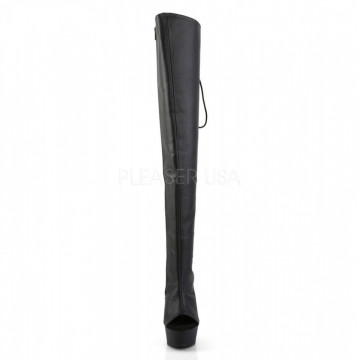 Pleaser DELIGHT-3019 Blk Faux Leather/Blk Matte