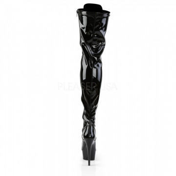 Pleaser DELIGHT-3023 Blk Str Pat/Blk