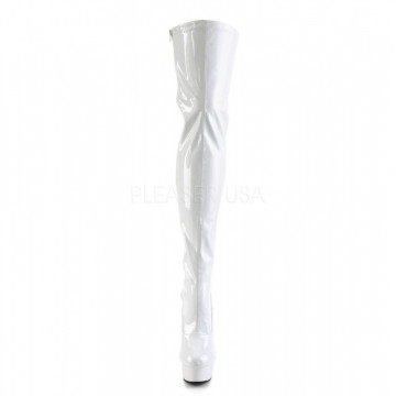 Pleaser DELIGHT-3063 Wht Str Pat/Wht