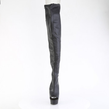 Pleaser DELIGHT-4019 Blk Faux Le/Blk Matte