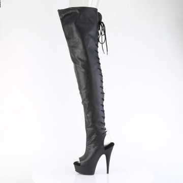 Pleaser DELIGHT-4019 Blk Faux Le/Blk Matte