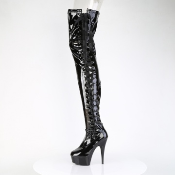 Pleaser DELIGHT-4050 Blk Str Pat/Blk