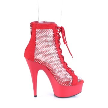 Pleaser DELIGHT-600-33RM Red Faux Suede-RS Mesh/Red Matte - Img 5