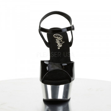 Pleaser DELIGHT-609 Blk/Slv Chrome