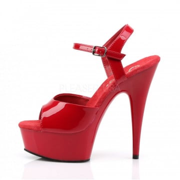 Pleaser DELIGHT-609 Red Pat/Red