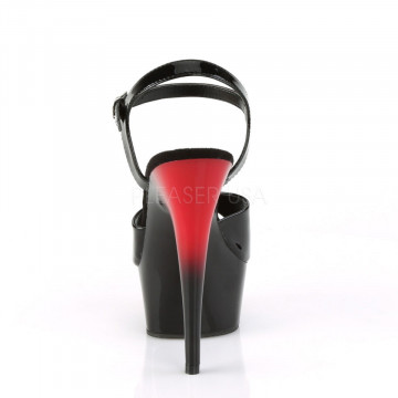 Pleaser DELIGHT-609BR Blk Pat/Red-Blk