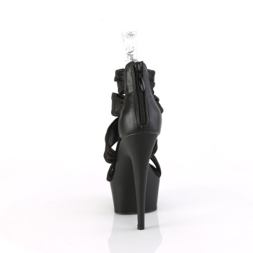 Pleaser DELIGHT-620 Blk Faux Le-Fabric/Blk Matte