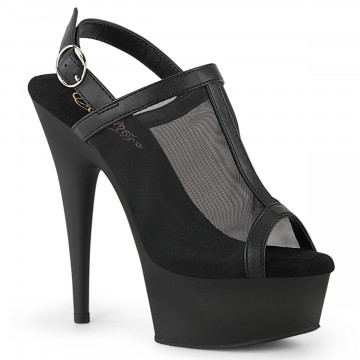 Pleaser DELIGHT-636 Blk Faux Le-Mesh/Blk Matte