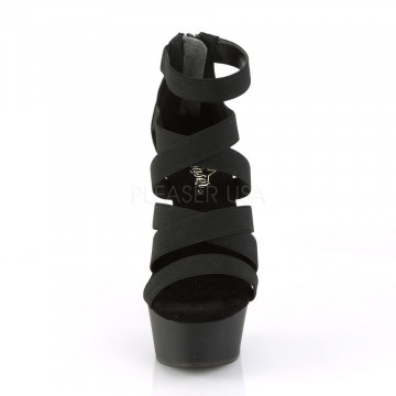 Pleaser DELIGHT-659 Blk Elastic Band-Faux Leather/Blk Matte