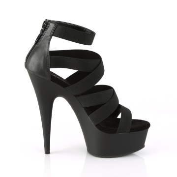 Pleaser DELIGHT-659 Blk Elastic Band-Faux Leather/Blk Matte
