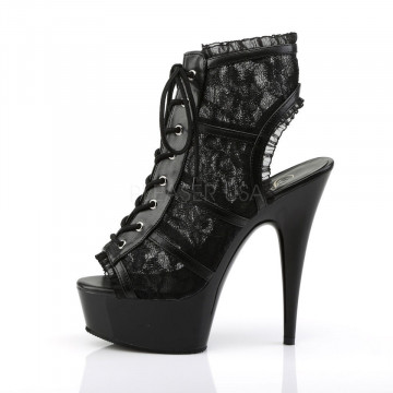 Pleaser DELIGHT-696LC Blk Mesh-Lace/Blk