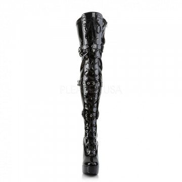 Pleaser ELECTRA-3028 Blk Str Pat
