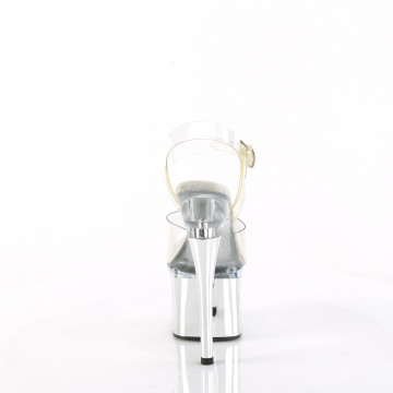 Pleaser ESTEEM-708 Clr/Clr-Slv Chrome