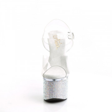 Pleaser ESTEEM-708DM Clr/Slv Chrome-Slv AB RS