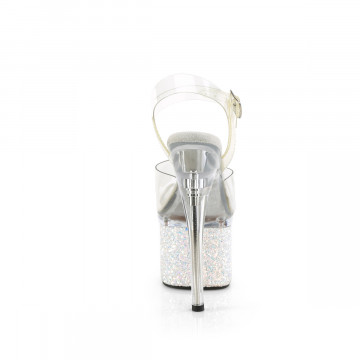 Pleaser ESTEEM-708LG Clr/Clr-Wht Multi Glitter