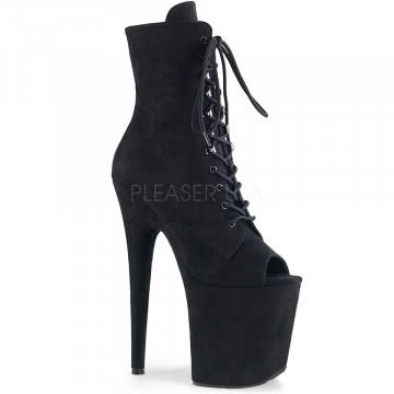 Pleaser FLAMINGO-1021FS Blk Faux Suede/Blk Faux Suede