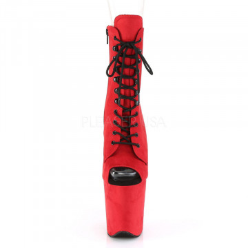 Pleaser FLAMINGO-1021FS Red Faux Suede/Red Faux Suede