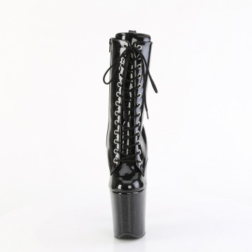 Pleaser FLAMINGO-1040GP Blk Glitter Pat/M