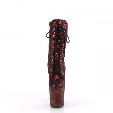 Pleaser FLAMINGO-1040SPF Red Metallic Snake Print Fabric/M