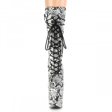Pleaser FLAMINGO-1050SP Blk-Wht Snake Print/Blk-Wht Snake Print
