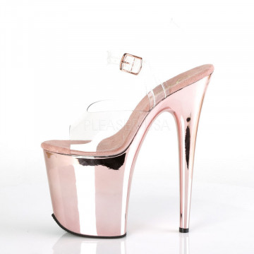 Pleaser FLAMINGO-808 Clr/Rose Gold Chrome