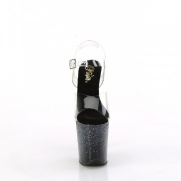 Pleaser FLAMINGO-808SS Clr/Blk Multi Glitter