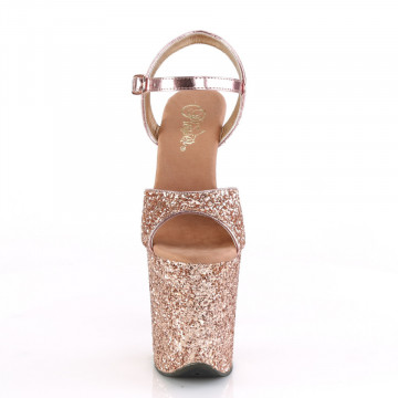 Pleaser FLAMINGO-810LG Rose Gold Glitter/Rose Gold Glitter