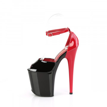 Pleaser FLAMINGO-868 Blk-Red Pat/Blk Red