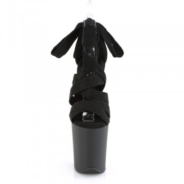 Pleaser FLAMINGO-876 Blk Faux Suede/Blk Matte