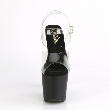 Pleaser IRONGRIP-708 Clr/Blk Matte-Slv 5us 35eu