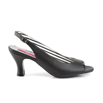 Pleaser Pink Label JENNA-02 Blk Faux Leather