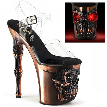 Pleaser RAPTURE-808-LT Clr/Satin Copper Chrome
