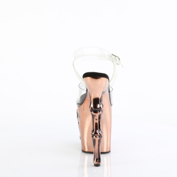 Pleaser RAPTURE-808-LT Clr/Satin Copper Chrome