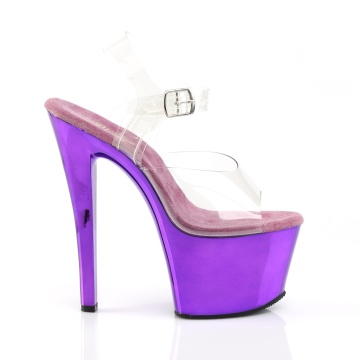 Pleaser SKY-308 Clr/Purple Chrome